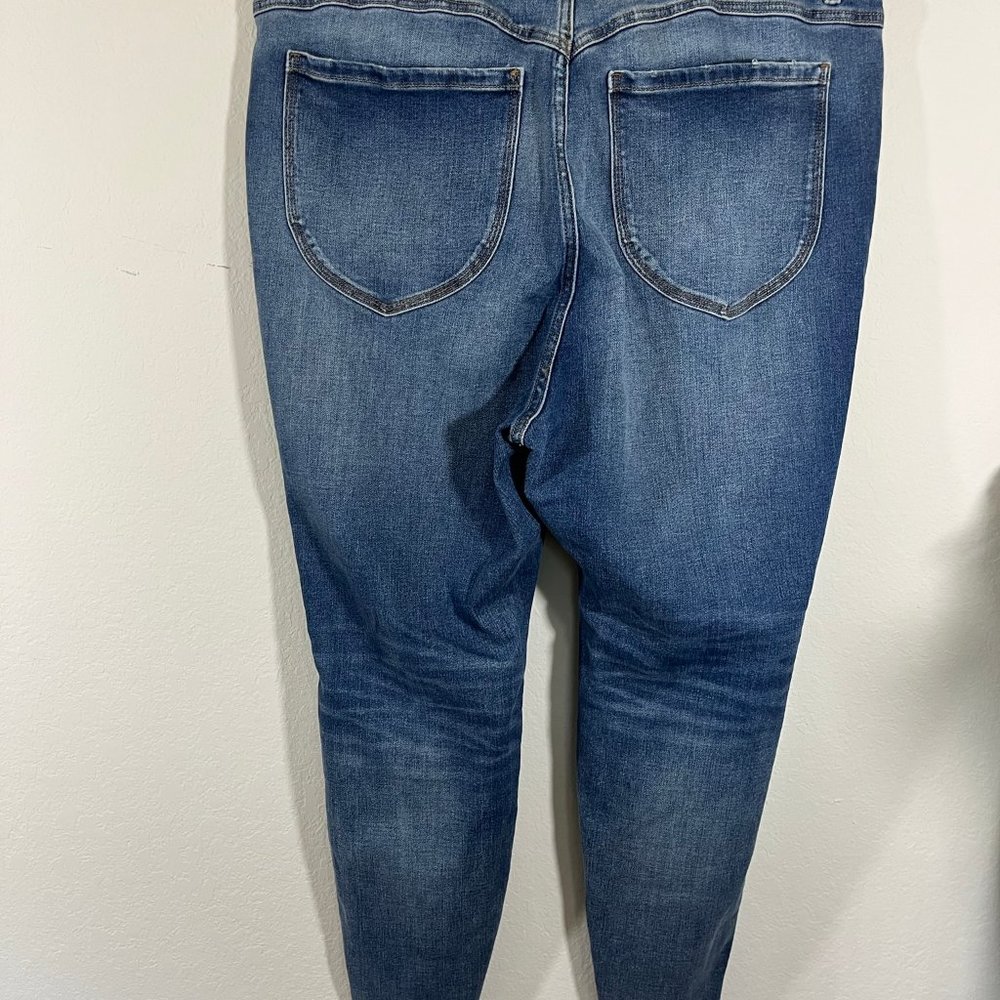 NWOT Lane Bryant High Rise Skinny Curvy Fit Distressed Jeans Size 22 Dark Wash - Picture 8 of 11